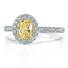 1.30ct Fancy Yellow Oval Cut Diamond Engagement Ring