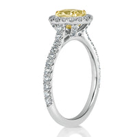 1.30ct Fancy Yellow Oval Cut Diamond Engagement Ring