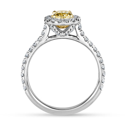 1.30ct Fancy Yellow Oval Cut Diamond Engagement Ring