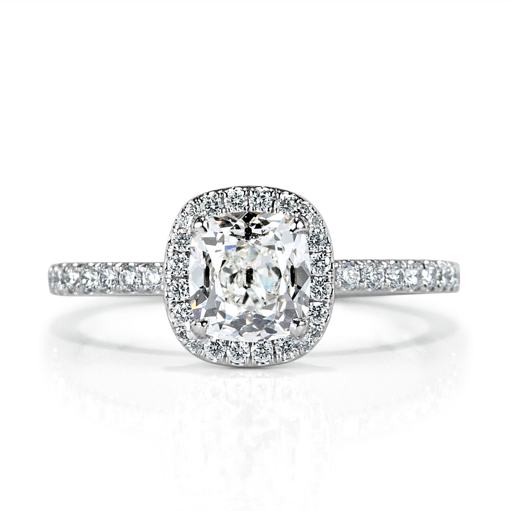 1.33ct Old Mine Cut Diamond Engagement Ring