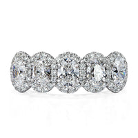 1.96ct Oval Cut Diamond Five-Stone Ring in 18k White Gold