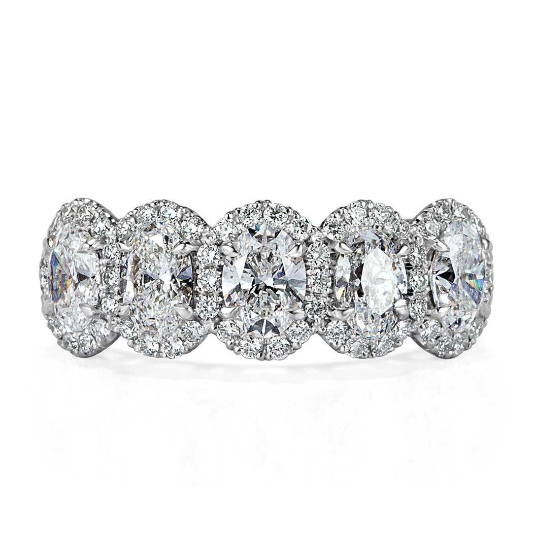 1.96ct Oval Cut Diamond Five-Stone Ring in 18k White Gold