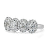 1.96ct Oval Cut Diamond Five-Stone Halo Ring in 18k White Gold