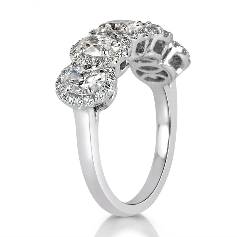 1.96ct Oval Cut Diamond Five-Stone Ring in 18k White Gold