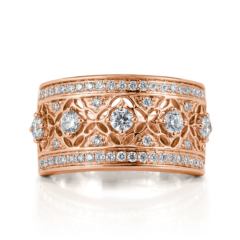 0.80ct Round Brilliant Cut Diamond Right-Hand Ring in 14k Rose Gold