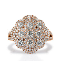 2.10ct Round Brilliant Cut Diamond Ring in 18k Rose Gold