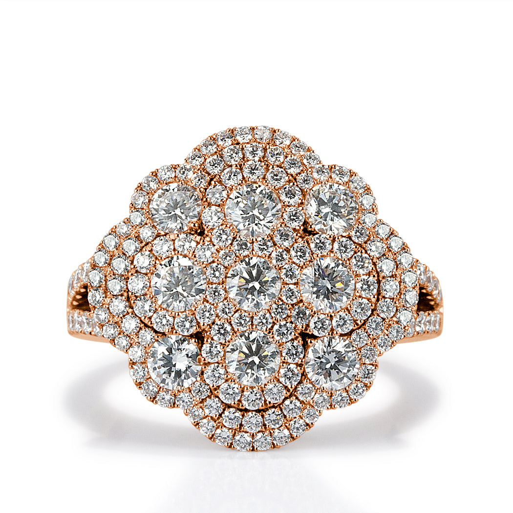 2.10ct Round Brilliant Cut Diamond Ring in 18k Rose Gold