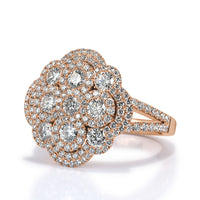 2.10ct Round Brilliant Cut Diamond Ring in 18k Rose Gold