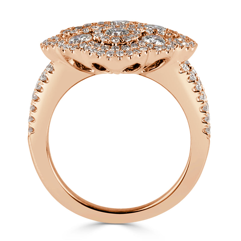 2.10ct Round Brilliant Cut Diamond Ring in 18k Rose Gold
