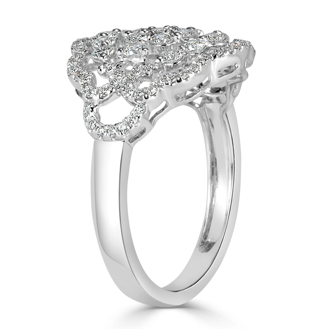 0.80ct Round Brilliant Cut Diamond Right-Hand Ring in 14k White Gold