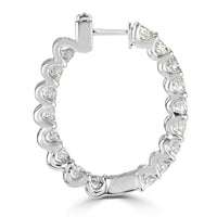 5.10ct Round Brilliant Cut Diamond Hoop Earrings in 14k White Gold