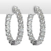 2.80ct Round Brilliant Cut Diamond Hoop Earrings in 14k White Gold