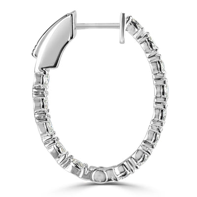 1.50ct Round Brilliant Cut Diamond Hoop Earrings in 14k White Gold