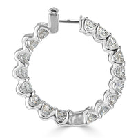 7.00ct Round Brilliant Cut Diamond Hoop Earrings in 14k White Gold
