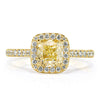 1.61ct Fancy Light Yellow Cushion Cut Diamond Engagement Ring