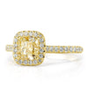 1.61ct Fancy Light Yellow Cushion Cut Diamond Engagement Ring