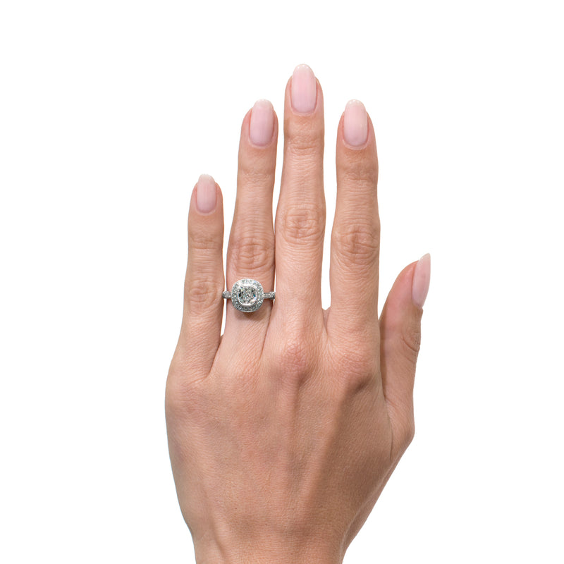 1.80ct Old Mine Cut Diamond Engagement Ring