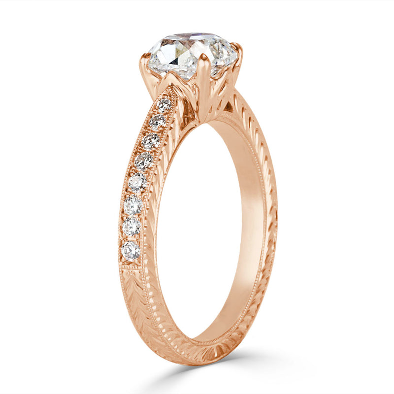 1.80ct Old Mine Cut Diamond Engagement Ring