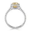 1.19ct Fancy Light Yellow Cushion Cut Diamond Engagement Ring