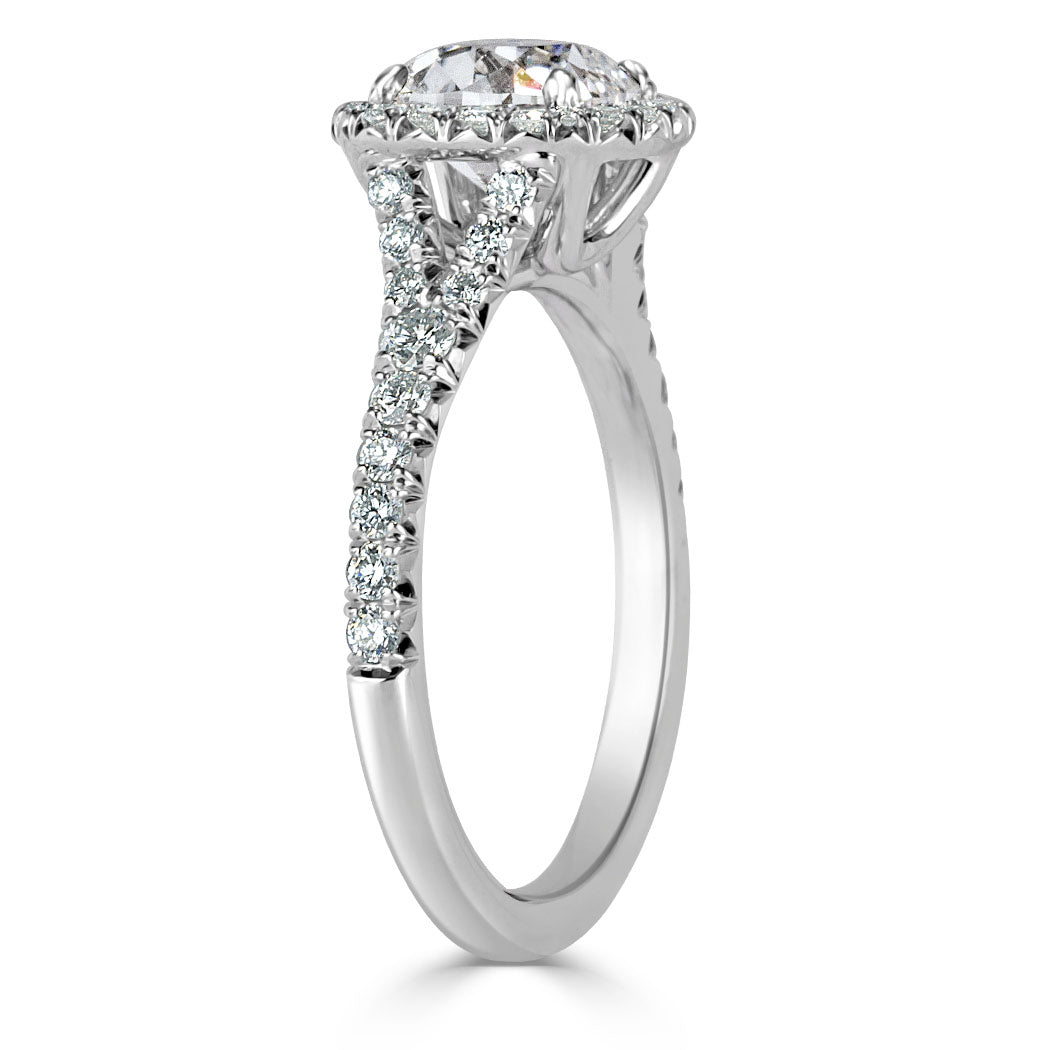 2.05ct Old Mine Cut Diamond Engagement Ring