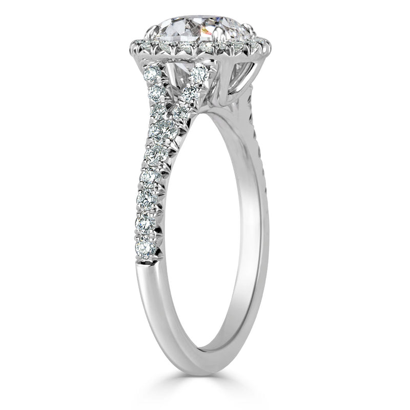 2.05ct Old Mine Cut Diamond Engagement Ring
