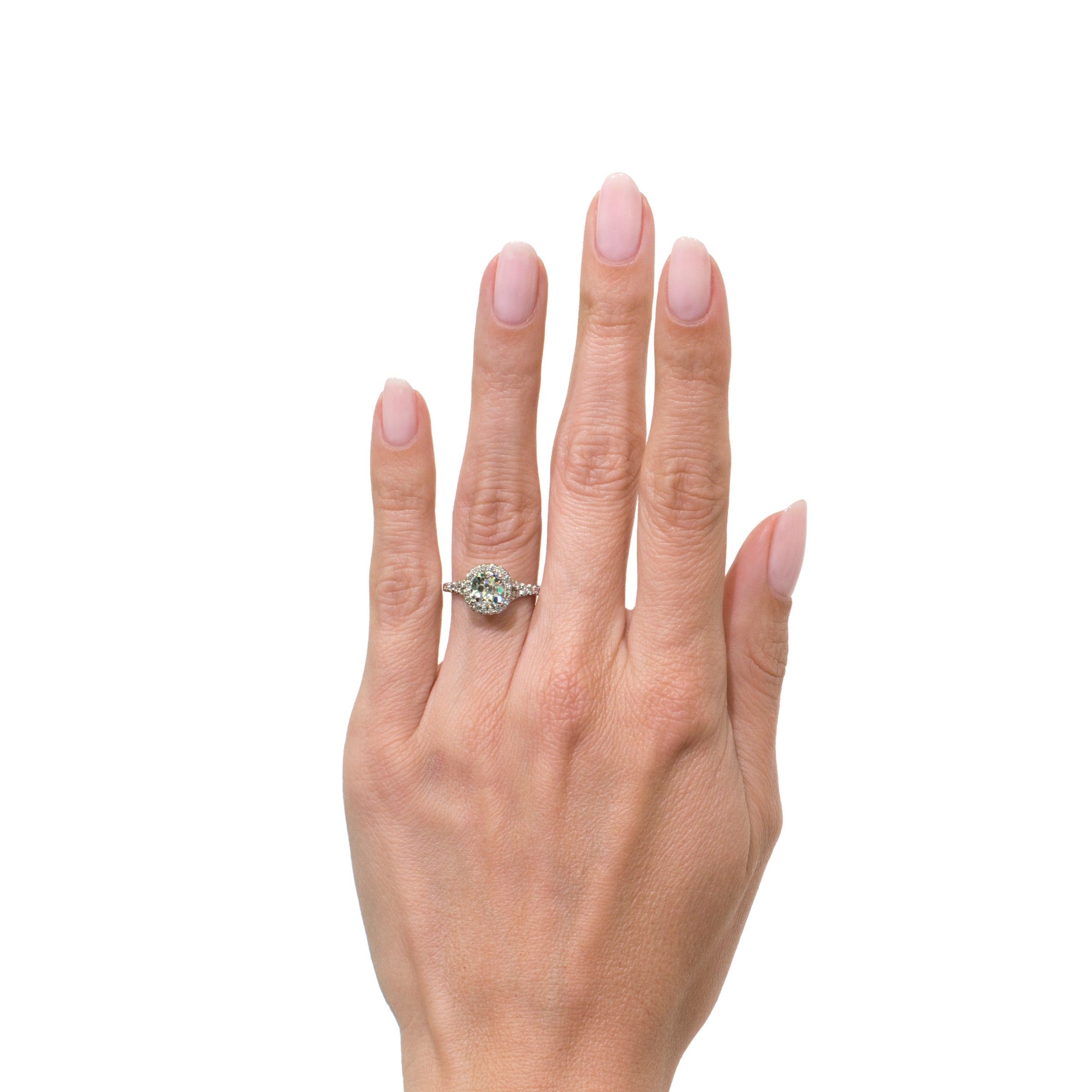 2.05ct Old Mine Cut Diamond Engagement Ring