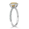 1.21ct Fancy Light Yellow Cushion Cut Diamond Engagement Ring