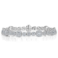 5.30ct Round Brilliant Cut Diamond Bracelet in 14k White Gold