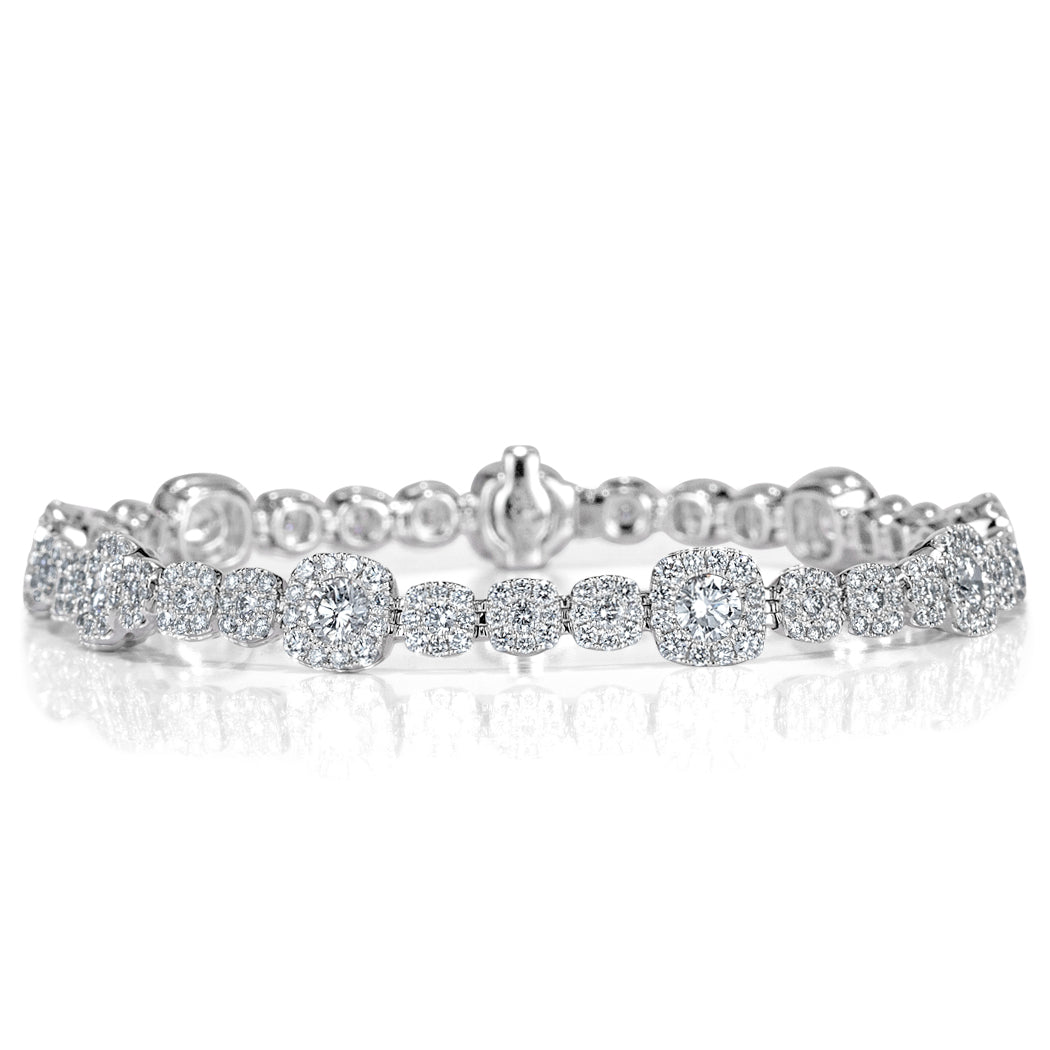 5.30ct Round Brilliant Cut Diamond Bracelet in 14k White Gold