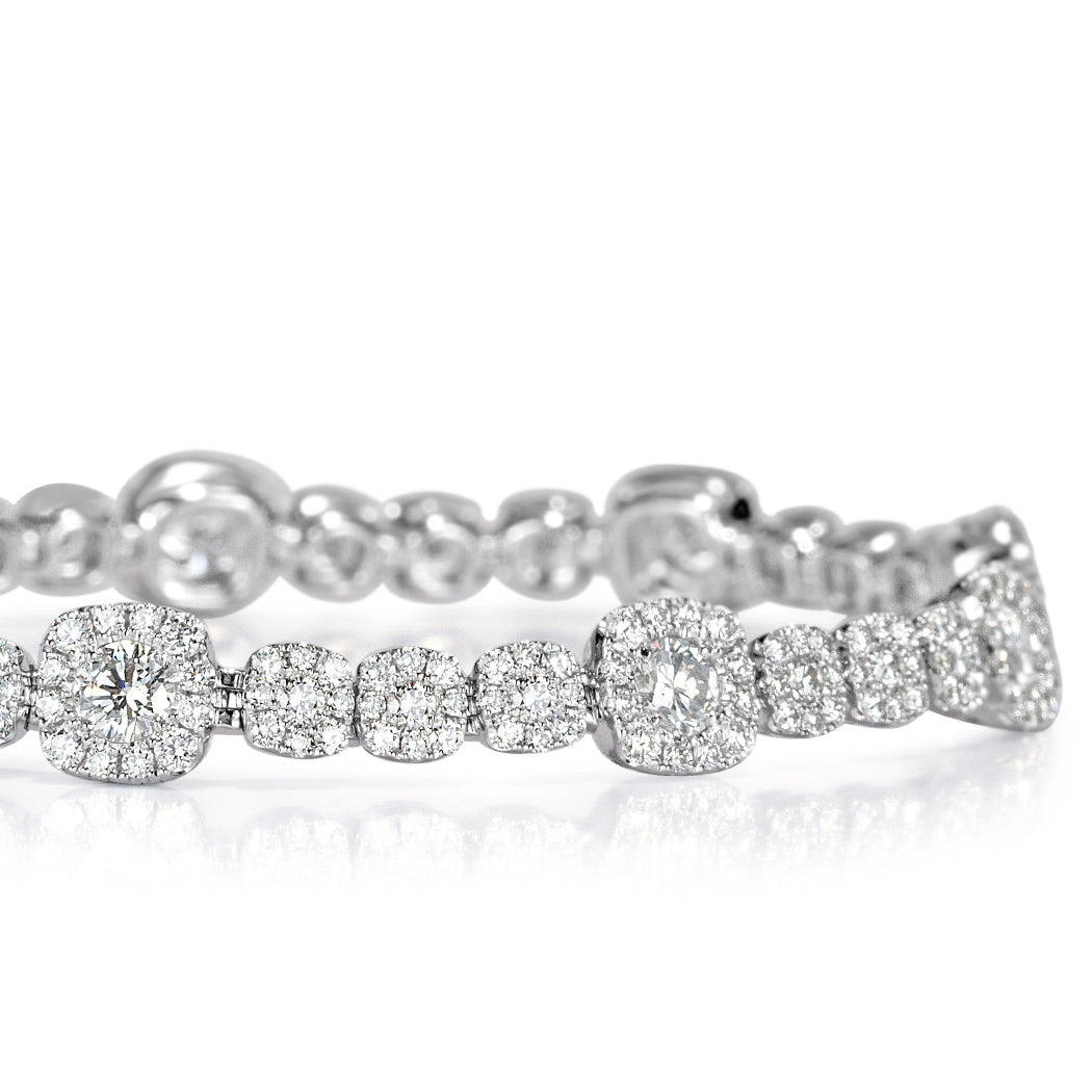 5.30ct Round Brilliant Cut Diamond Bracelet in 14k White Gold
