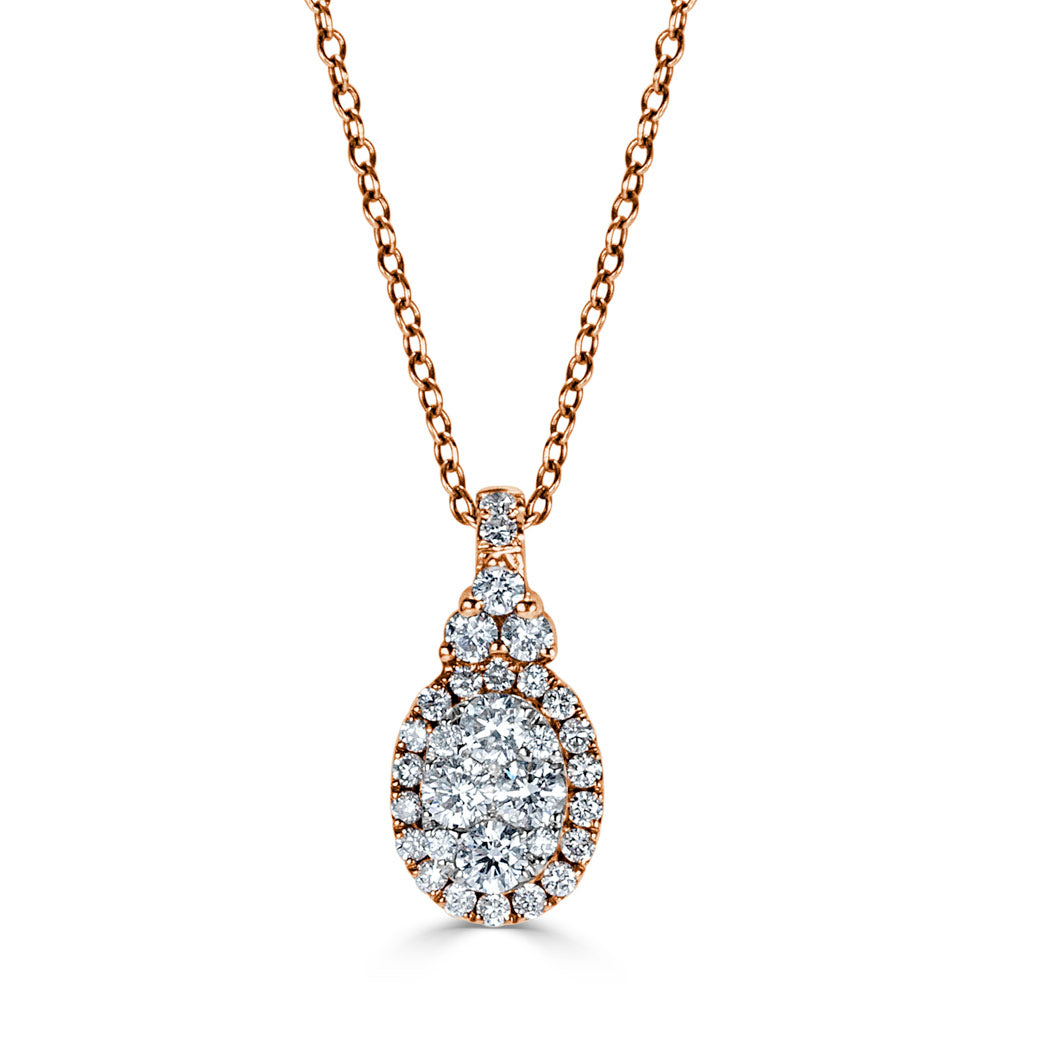0.50ct Round Brilliant Cut Diamond Pendant in 14k Rose Gold
