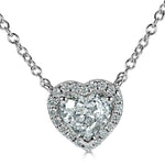1.26ct Heart Shaped Diamond Pendant in 14k White Gold
