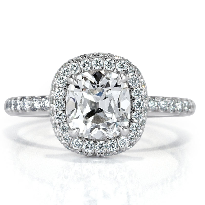 2.20ct Old Mine Cut Diamond Engagement Ring