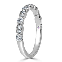 0.45ct Round Brilliant Cut Diamond Wedding Band in 18k White Gold