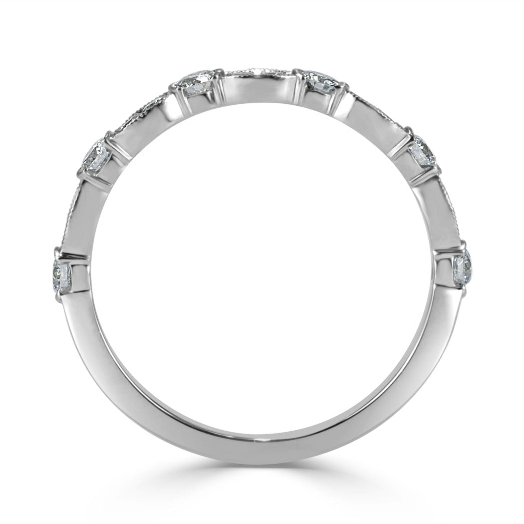 0.45ct Round Brilliant Cut Diamond Wedding Band in 18k White Gold