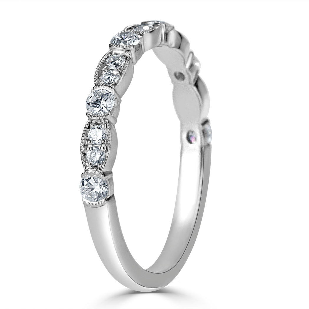 0.45ct Round Brilliant Cut Diamond Wedding Band in Platinum
