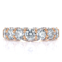 5.15ct Round Brilliant Cut Diamond Three-Sided Diamond Ring in 18k Rose Gold