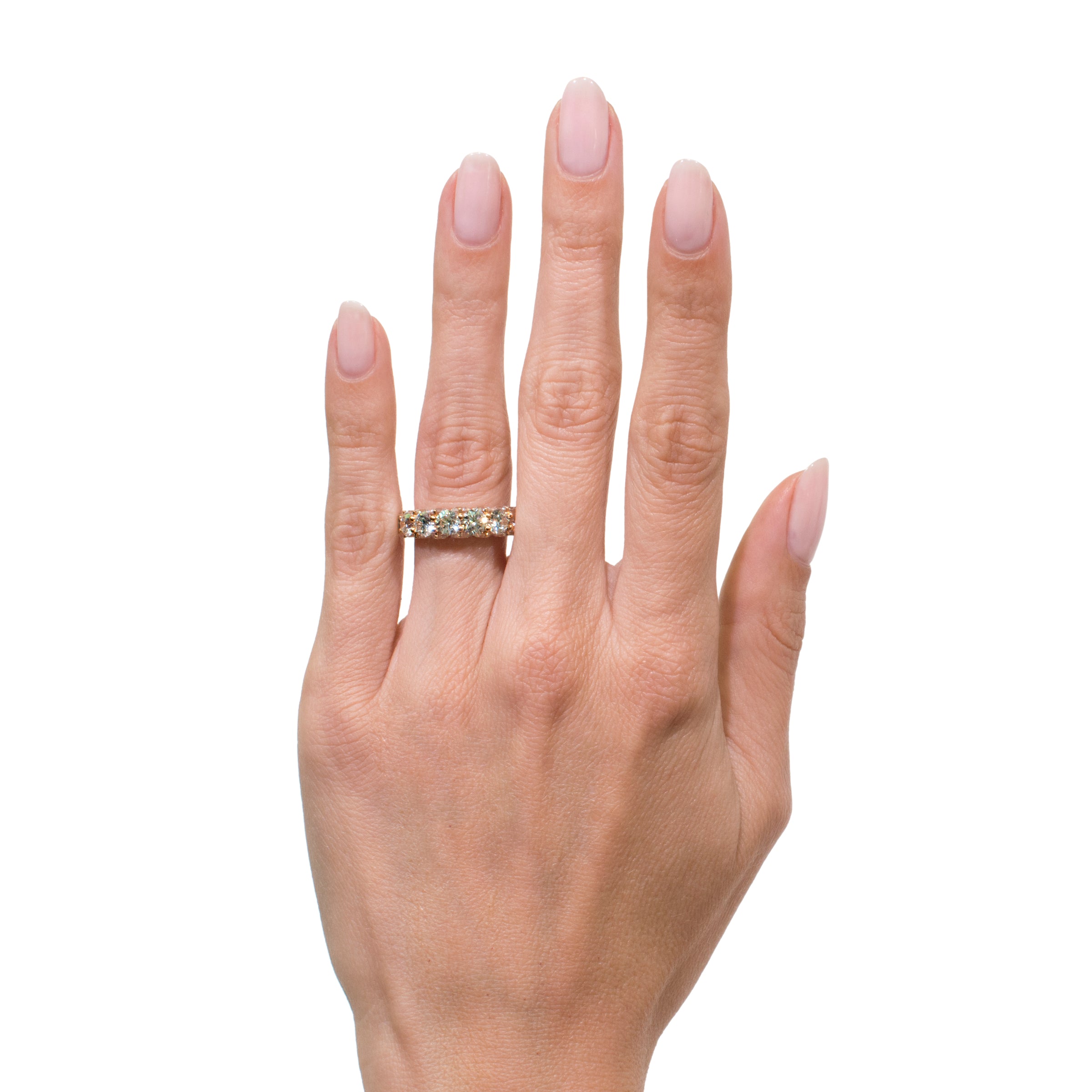 5.15ct Three-Sided Round Brilliant Cut Diamond Ring in 18k Rose Gold