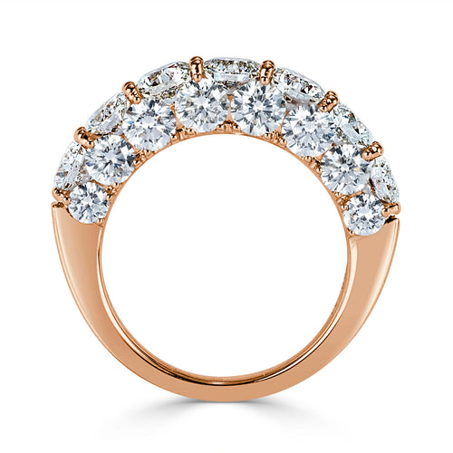 5.15ct Round Brilliant Cut Diamond Three-Sided Diamond Ring in 18k Rose Gold