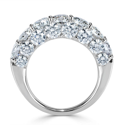 5.15ct Three-Sided Round Brilliant Cut Diamond Ring in 18k White Gold
