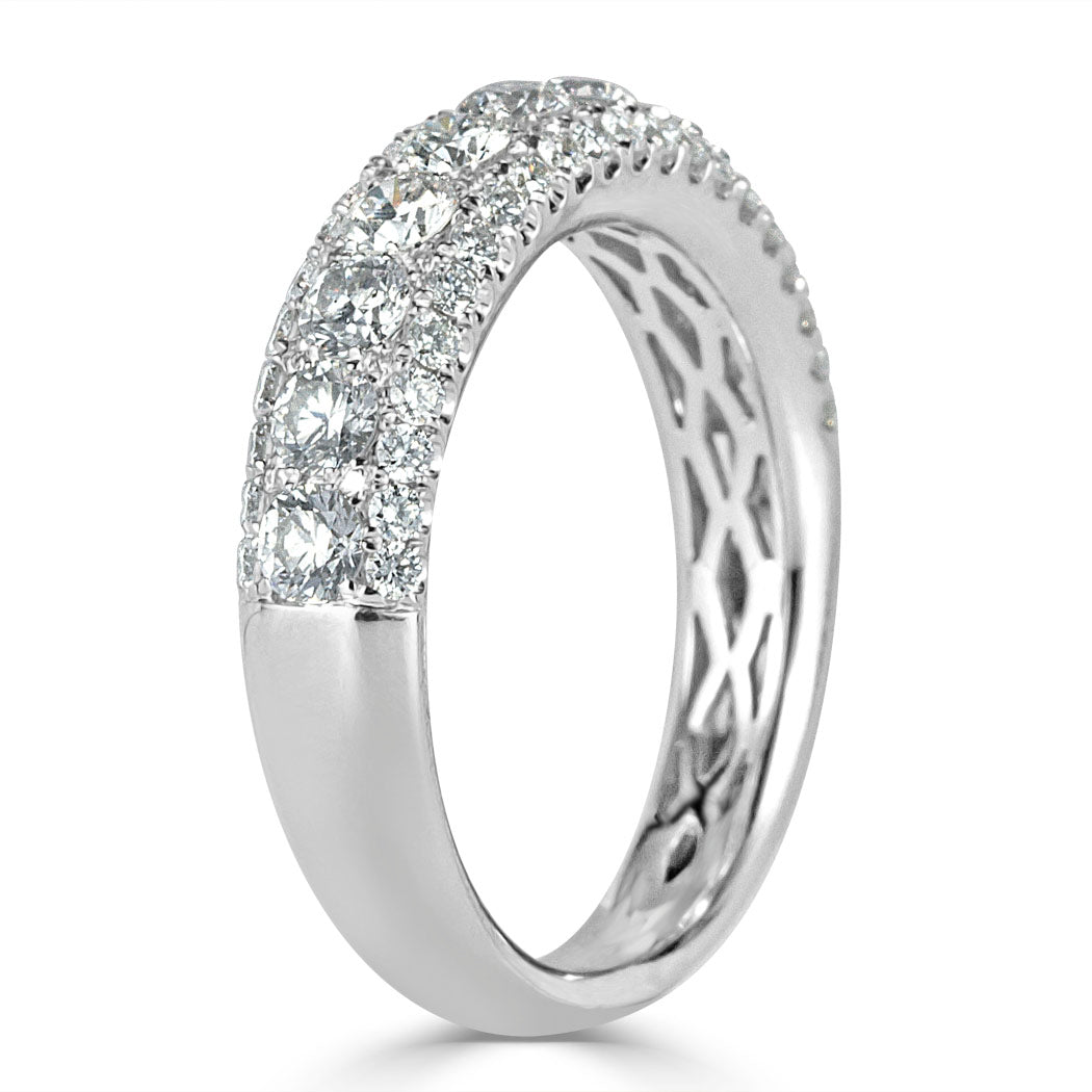 1.35ct Round Brilliant Cut Diamond Three-Sided Ring in 14k White Gold