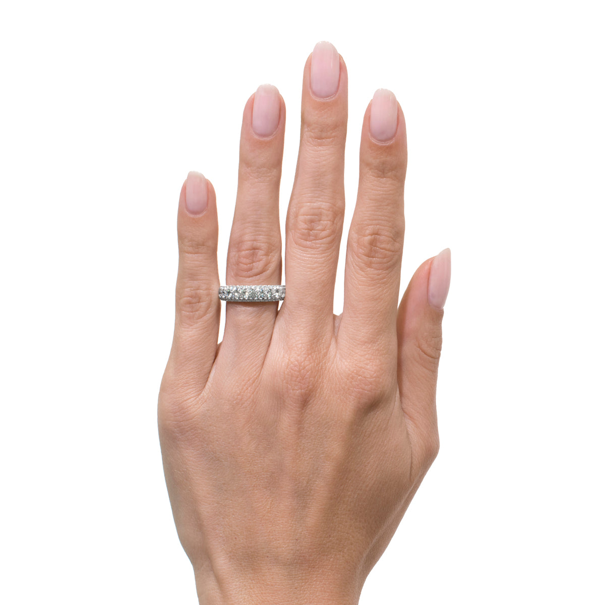 1.35ct Round Brilliant Cut Diamond Three-Sided Ring in 14k White Gold