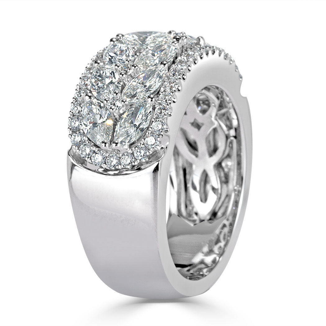 2.40ct Round Brilliant Cut Diamond Right-Hand Ring in 18k White Gold
