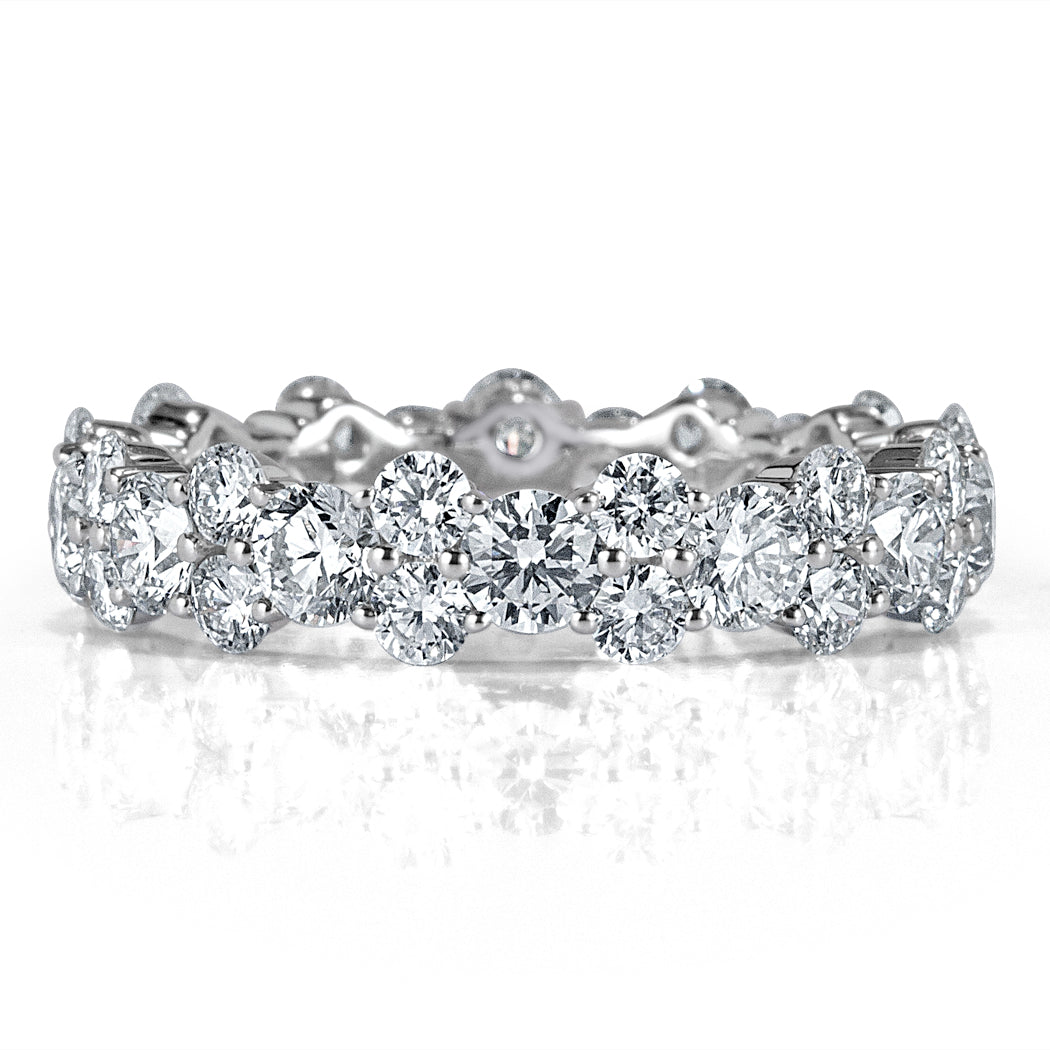 3.05ct Round Brilliant Cut Diamond Eternity Band in 14k White Gold