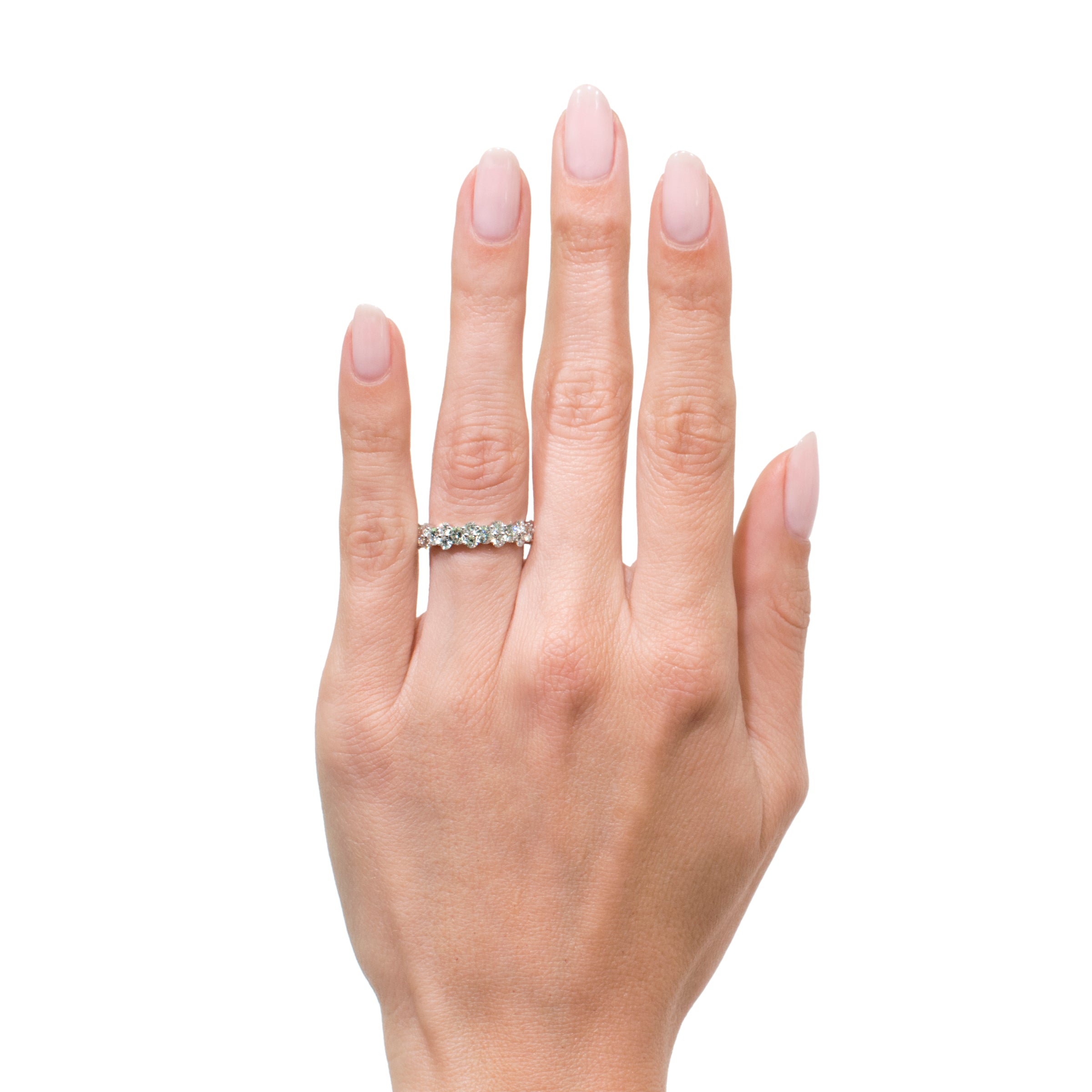 3.05ct Round Brilliant Cut Diamond Eternity Band in 14k White Gold