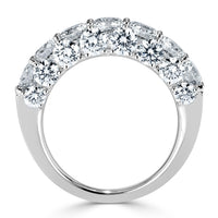 4.00ct Three Sided Round Brilliant Cut Diamond Ring in 18k White Gold