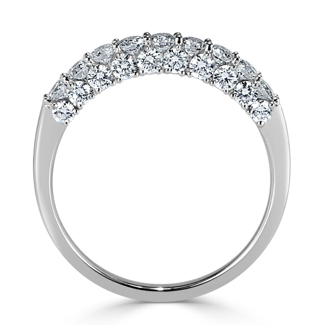 1.00ct Round Brilliant Cut Three-sided Diamond Ring in 18k White Gold