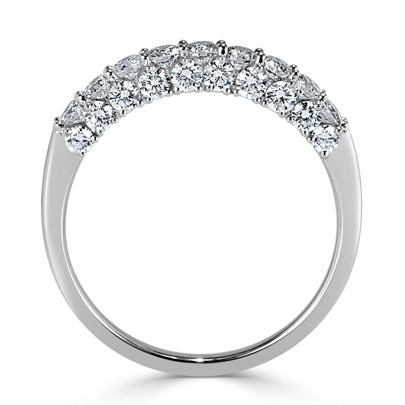 1.00ct Round Brilliant Cut Three-sided Diamond Ring in 18k White Gold