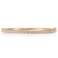 1.45ct Round Brilliant Cut Diamond Bangle in 14k Rose Gold