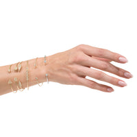 0.33ct Rose Cut Diamond Flexible Cuff Bracelet in 14k Yellow Gold